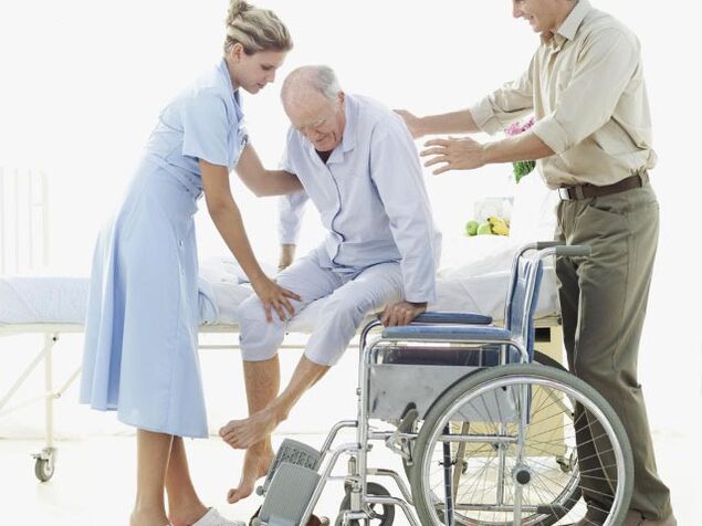 De patiënt kan niet zelfstandig bewegen zonder een speciaal apparaat